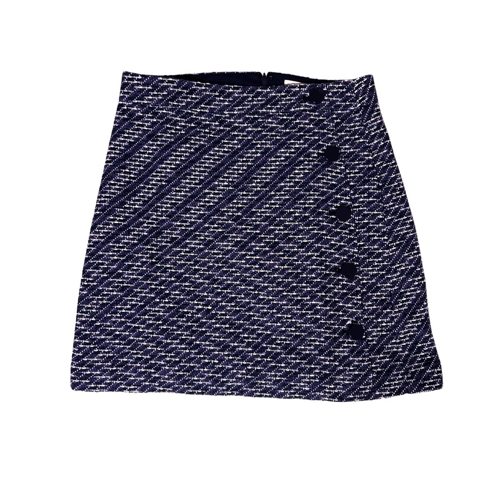 LOFT Outlet Navy and White Tweed Style Mini Skirt